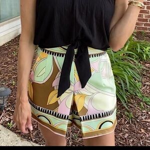 Sundayup green pink print boutique shorts size small NWT